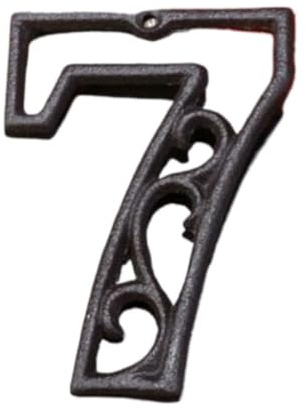 ausuky Hausnummernschild aus Gusseisen, Hausnummer, Hausnummern, Hausnummern, Schild (7)