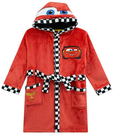 Disney Accappatoio Bambino Cars | Vestaglia Ragazzo con Cappuccio | Vestaglia Bambino | Abbigliamento Saetta McQueen | 3-4 Anni
