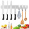 Barra Magnética para Cuchillos con 3 Ganchos, 30cm Soporte Magnético Cuchillos, 12in Portacuchillas Magnético de Acero Inoxidable, Imán Cuchillos Organizadores para Cocina, Cucharas, Espátulas