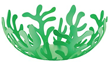 Alessi Mediterraneo ESI01/25GR - Obstschale aus Edelstahl, Epoxidharzlackiert, Durchmesser 25 cm, Grün