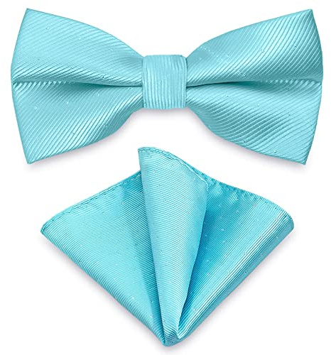 AUSUAYA Herren Fliege und Einstecktuch Set, Unisex Design Fliege und Einstecktuch für Business Formal Tuxedo oder Hochzeit MB-T8