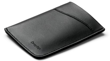 Bellroy Card Sleeve, Schlanke Brieftasche aus Leder - BlackAsh | Schlanke Leder-Brieftasche mit Platz für bis zu 8 Karten und Scheine