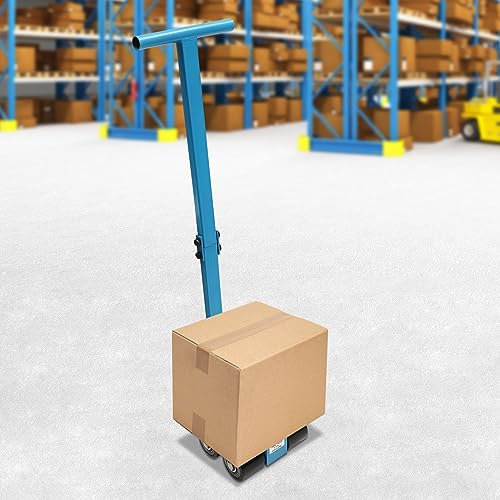 4T Schwerlastfahrwerk Transportfahrwerk Gerades Chassis Gepanzerte Rollen Transportrollen Schwerlastrollen Lenkstange mit klappbare Hebel für das Tragen Schwerer Möbel