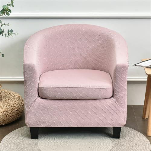 Morbuy Sesselbezug Stretch mit Armlehne, 2er Set Sessel Überzug Universal Sesselhussen Stretch Weich Sesselüberzug Elastisch Hussen für Clubsessel Cocktailsessel (Stricken-Rosa)