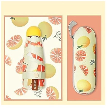 ATMRC Taschenschirme Mini-Regenschirm mit fünf Falten, Obstkapsel-Sonnenschirm for Damen, Sonnenschutz, UV-Schutz, Sonnenschutz, faltbarer Sonnenschirm Regenschirme