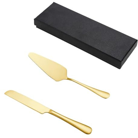 Hoement Juego de Herramientas para Cortar Pasteles Espátula Cuchillo de Acero Inoxidable a Prueba de Óxido para Panadería Casera
