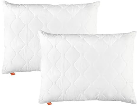 sleepling Set di 2 cuscini 70x90 cm, imbottitura, cuscino per allergici, lavabile, Made in EU, Ökotex, grande cuscino da 70 x 90, cuscino da letto, Pillow, 2 pezzi, Basic 100