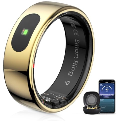 LED Touch Smart Ring for Women Men- Fitness Tracker with Heart Rate, Blood Oxygen, Sleep Tracker, Step Counter, 5ATM Waterproof, Touch Control Music/Video, No Subscription Fee for iOS/Android