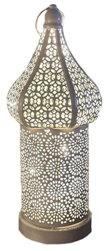 Battery Operated Lamp - Tiffanyy Lamp | Turkish Moroccan Mosaic Table Lamps | Cordless Lanterns with LED Fairy Lights Bulb Perfect for Home Living Room Parties Tabletop Indoors, Garden Events