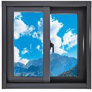 SRDCAIM Ersatz-Schiebefenster mit bündiger Montage, Kellerfenster, abschließbare Belüftung, Aluminium-Schiebefenster mit Bildschirm aus gehärtetem Glas für Badezimmer zu Hause(Nero,28x22in/70x55cm)