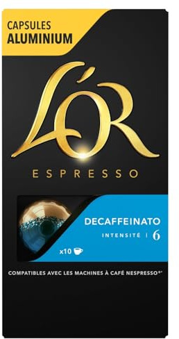 L'R – Café Décaféiné Intense Saveur Riche, Capsules Compatibles Nespresso (Boîte 10) - Lot de 4 - vendu par Lot