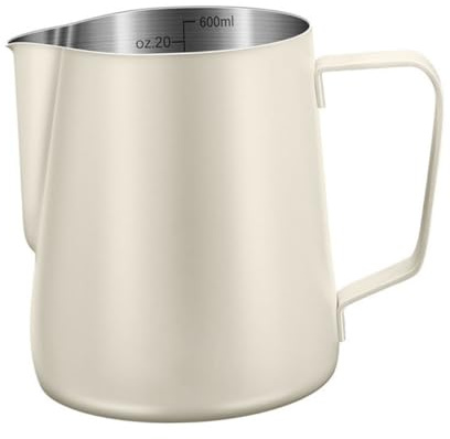 FIXOSHEE Bricco Latte Art in Acciaio Inossidabile da Lattiera per Schiuma Latte con Beccuccio per Cappuccino e Espresso Pitcher per Baristi Principianti ed Esperti