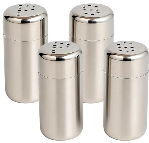 Travel Salt and Pepper Sets, 4 Mini Salt and Pepper Shakers with Durable Design, Compact Camping Salt and Pepper Set for Kitchen, Dining, and Outdoor Use
