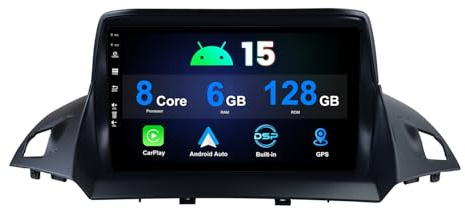 MISONDA 6G+128G Android 15 Car Stereo For Ford Kuga Escape C-max (2013-2017) 9''IPS Wireless CarPlay Android Auto Radio with DSP WiFi GPS Mirror Link Bluetooth FM RDS SWC Backup Camera+MIC