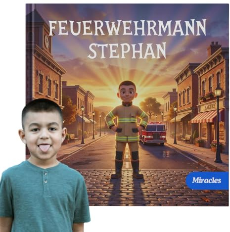Eigenes Kind als Held der Geschichte – Personalisiertes Feuerwehr-Kinderbuch mit Foto – 30 Seiten – Realistische 3D-Bilder – Geschenk für Jungen & Mädchen 2–12 Jahre