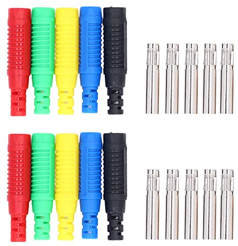 outdoorm 10Set Banana Plug Fuerte Conectividad Buena Conductividad Eléctrica Linterna Banana Socket para Computadoras Electrónicas