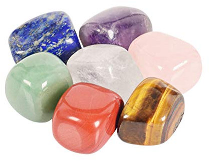 SUPVOX Piedras de Chakra Cristales de Sanación Set 7 Piedras de preocupación de piedras preciosas de Chakra para la puesta a tierra Equilibrio Meditación calmante 10-20mm