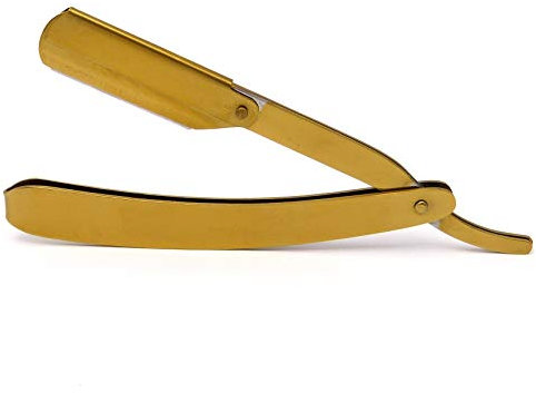 Wechselklingenmesser Einsteck Rasiermesser mit auswechselbarer Klinge und vergoldetem Metallgriff (incl. 2 Wechselklingen)