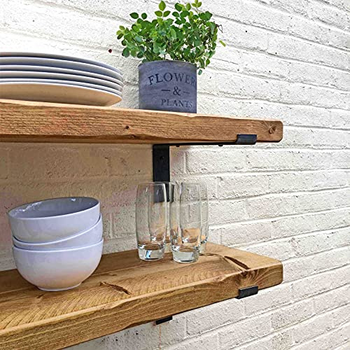 Ben Simpson Furniture Thin Lipped Wooden Handmade Bracket Shelf | 22 x 120 cm | Walnut
