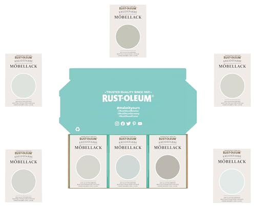 Rust-Oleum Möbellack Testerbox - Zarte Grautöne - Kreidefarbe