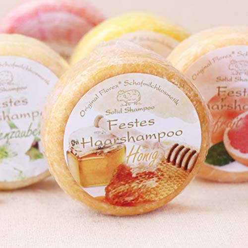 Festes Haarshampoo 2x58g, Honig mit Schafmilch verpackt in Folie