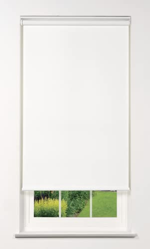Linen Avenue Cordless 1% Solar Screen Standard Roller Shade, White 26 W x 66 H (Arrives 1/4 Narrower)