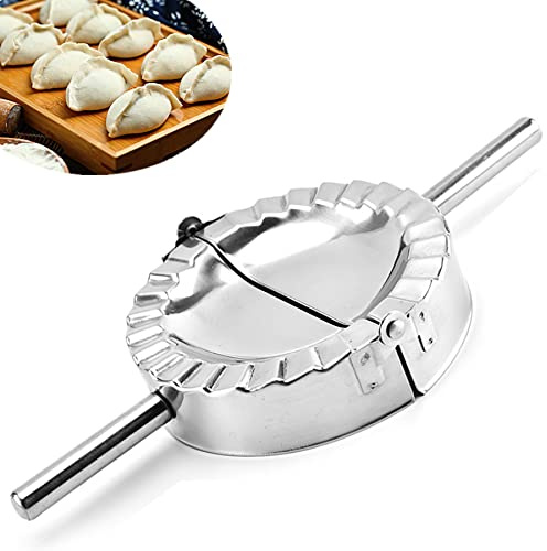 HLYCare Stainless Steel Ravioli Mold Pierogi Dumpling Maker,X-Large 5 Goya Empanada Press Mold, Ravioli Mould Crimper,Wrapper Dough Cutter-for Pie Ravioli Chinese Dumpling Pastry,With long handle