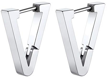 ChainsHouse Ohrringe für Herren Edelstahl Triangel Ohrstecker Damen Creolen Kreolen für Männer Hoop Huggie Piercing Ohr Hip Hop Earrings Men Ohrschmuck Modeschmuck für Karneval