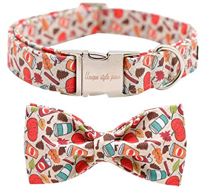 Unique style paws Hundehalsband mit Schleife, Fliege Hundehalsband Verstellbare Halsbänder mit Softy Fliege für kleine mittelgroße Groß und Katzen