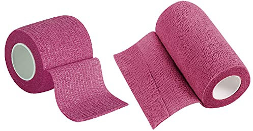2 Stück Selbsthaftende Bandage Selbstklebender Verband Pet Für Erste Hilfe, Sportverletzungen - Luftdurchlässig - Zur Unterstützung von Muskeln Katze, Hund, Handgelenk 5cm x4,5 m (G)
