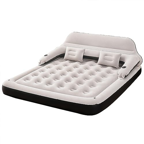 DIMAR GARDEN King Size Luftmatratze aufblasbares Bett mit aufblasbarem Kopfteil und Kissen