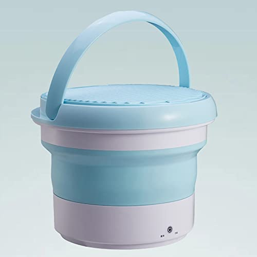 PanHuiWen Lavatrice Portatile con Centrifuga Pieghevole Lavatrice a Manovella ad pulsatore per Lavanderia e Lavanderia per Bambini,Blue