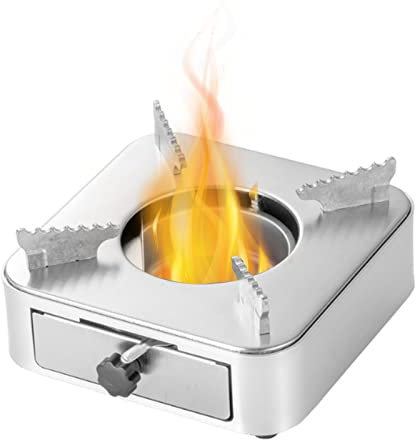 Camping Stove Spirit Cooker Stainless Steel Camping Cookware, Portable Camping Spirit Cooker, Pull Design Alcohol Stove for Indoor Use,Silver