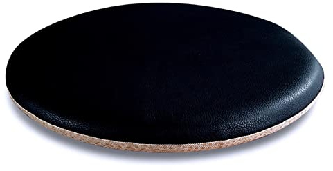 Sitzkissen Rund 40cm, Stuhlkissen 40x40 Memory Foam, Sitzkissen Stuhl Rund Antirutsch Stuhlauflagen EsszimmerstüHle Waschbar Leder Bezug mit ReißVerschluss HitzebestäNdig für Den Sommer Schwarz