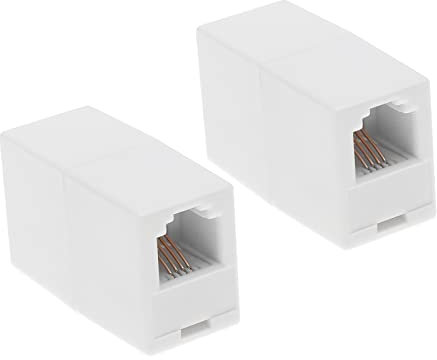 EMSea 2 Pezzi RJ11 6P4C Connettore Femmina A Femmina RJ11 6P4C Accoppiatore In Linea BT Cavo Adattatore Linea Telefonica Accessori Per Casa Soggiorno Camera Da Letto Ufficio