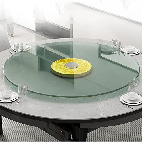 GLTZEN 50-100cm Plateau de Service Rotatif Transparent Plateau Tournant Lazy Susan en Verre trempé, Plateau de Service Pivotant de Table Rond avec Roulement Silencieux (Taille : 24in/60cm)