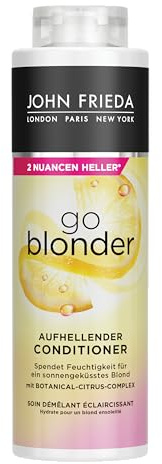 John Frieda Go Blonder Conditioner - Vorteilsgröße: 500 ml - Aufhellend - Haartyp: blond, blondiert - Kabinettgröße