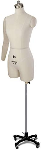 Nähen Schneiderpuppe Weibliche Schaufensterpuppe mit flexiblem Arm, Styropor Stehende Kleidung Schaufensterpuppe Torso mit Rollunterlage, für Schlafzimmer Stores Studios (Color : White, Size : S-Model
