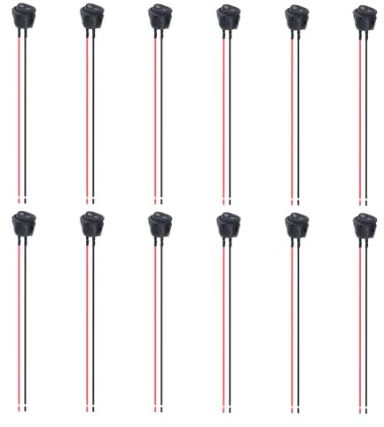 Kyrio 12pcs Wippschalter Kippschalter Rund 6a/250v 10a/125v 2 Polig Runde Schalter Wippschalter für Auto Lampe Tischleuchte Boot Haushaltsgeräte (styleA)