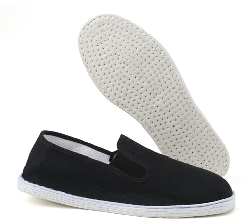 Martial Art Cloth Shoes Kung Fu Tai Chi Cotton Sole Canvas Shoes Black (Black, Adult, Men, 6, Numeric, US Footwear Size System, Medium)