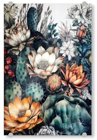 artboxONE Acrylglasbild 30x20 cm Natur Sukkulenten und Kakteen P - Bild sukkulenten Blumen Blumen