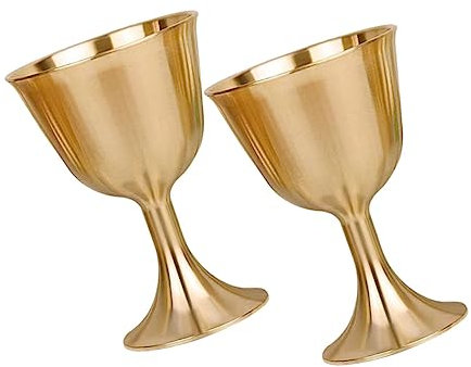 IMIKEYA 2pcs Pure Copper Glasses Multi-Function Household Buddhism Offering Cup Odorless for Buddhists