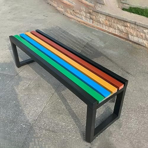 Gartenbank aus verzinktem Stahl, wetterfeste Terrassenbank, Loungemöbel für den Außenbereich, Zweisitzer, Parkstuhl, für Garten, Veranda (Größe: 150 cm/59 Zoll C)