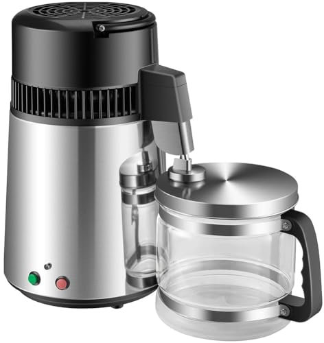 Water Distiller 4L - Stainless Steel Interior Purifier Filter Machine for Drinking Water Bottle - Electric Kettle Cooler for Office Home Appliances