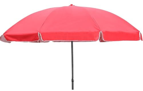 DGSYUAN Sonnenschirm Im Freien Tragbarer Strandschirm Sonnenschutz Für Strand Terrasse Garten Außendeck Pool Ohne Sockel Gartenschirm(Rood,2.2m)