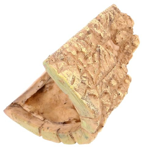 GREENADSCAPE Reptilienversteck Höhle Aus Harz Sicherer Rückzugsort Für Schildkröten Und Reptilien Dekorative Basking-plattform Für Terrarium Und Aquarium Graue Felsoptik Geeignet Für