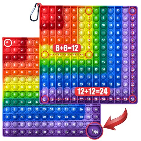 Zamety 1 Pezzo Popit Fidget Toys, Poppit Antistress Bambini, Moltiplicazione e Addizione 2 in 1 Popper Fidget, Doppio Lato Gioco Bambini, Giochi Antistress per Adulti, 20 x 20 cm