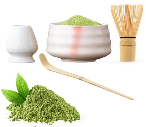 Service à thé matcha, fouet à matcha, bol à matcha, cuillère traditionnelle, kit de préparation du thé, service à thé naturel et sûr, ensemble matcha pour la famille, les amis, les collègues, les amat