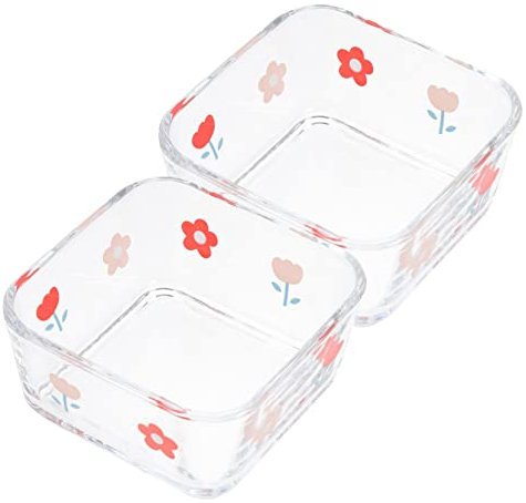 Sosoport 2pcs Tip Water Bowl Small Glass Bowl for Guinea Pig Hamster Easy Clean and Store