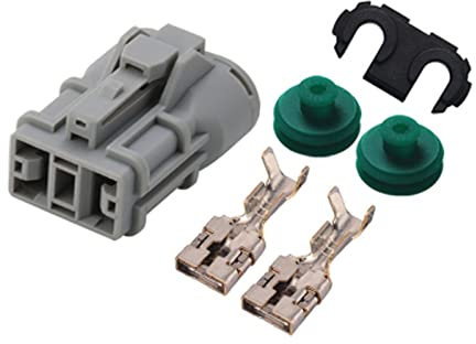Conector macho y hembra gris resistente a la intemperie for mazo de cables eléctrico de automóvil de 2 pines y 9,5 mm 7222-4220-40 7123-4220-40(2p female,10 sets)